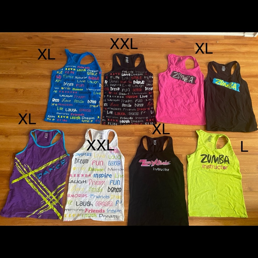 Zumba instructor tanks.